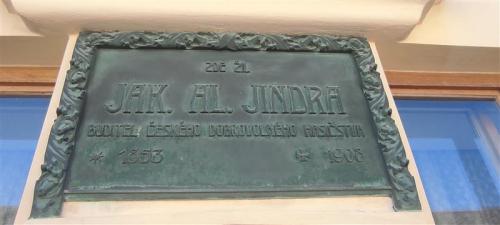 Pamětní deska dům, ve kterém žil Jakub Alois Jindra